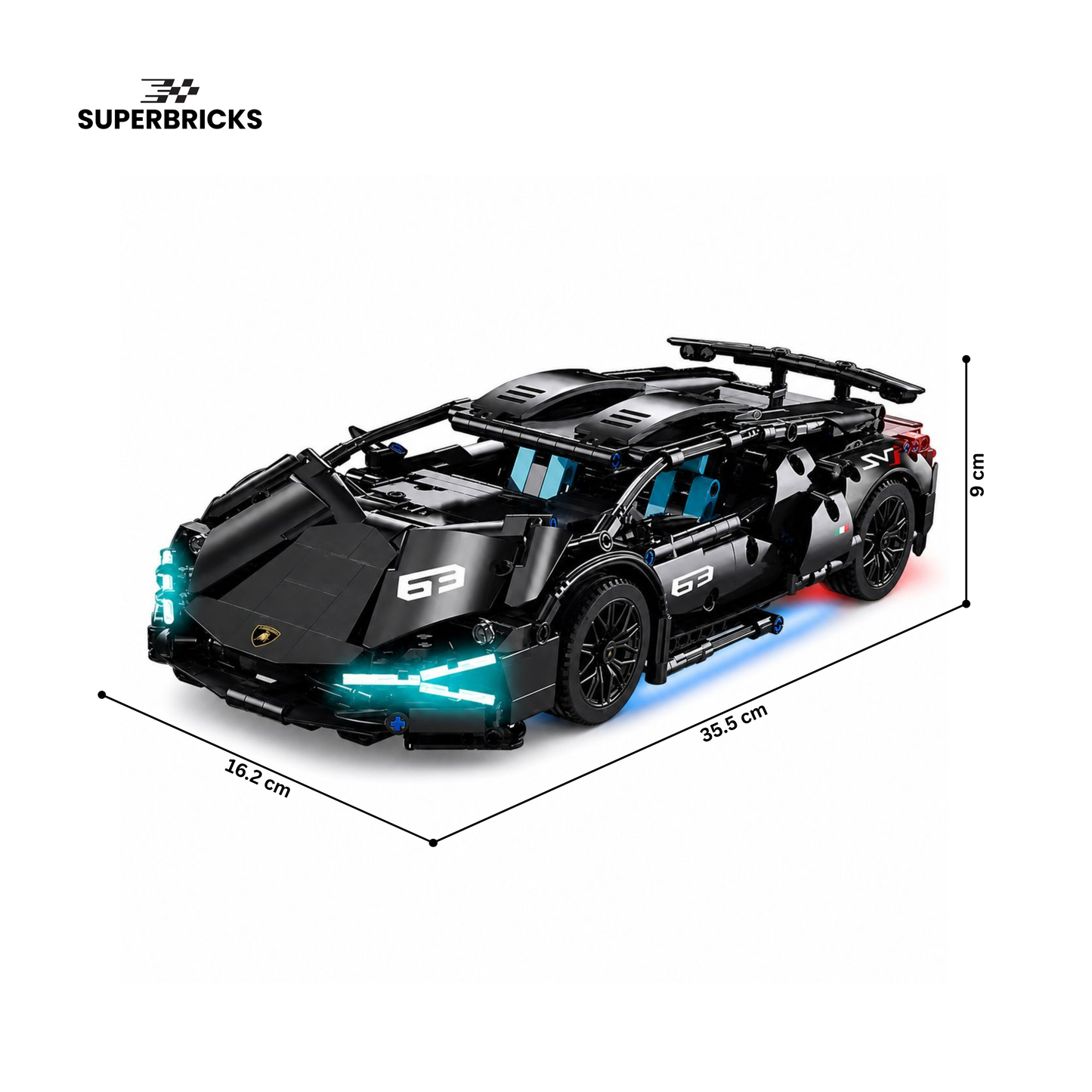 SuperBricks™  Technical Supercar Building Blocks - Lamborghini Sian